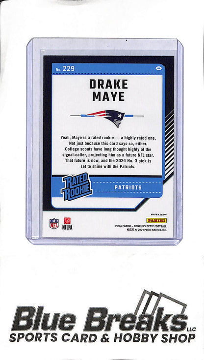 2024 Donruss Optic - Drake Maye - #229 - Silver Holo - Football - Patriots