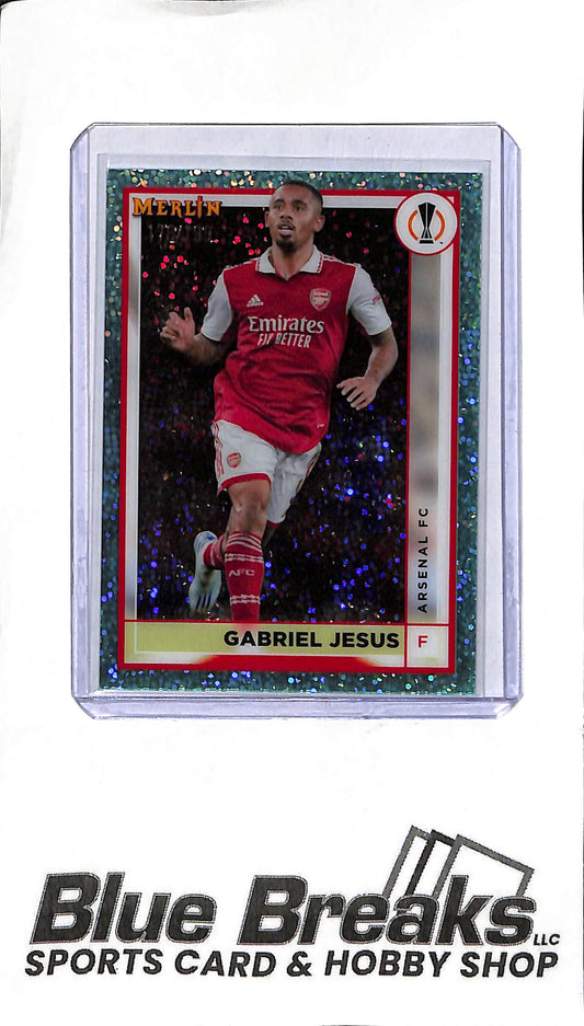 2023 Topps Merlin - Gabriel Jesus #16 - Aqua Speckle 170/199 - Soccer - Arsenal