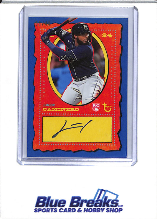 2024 Topps - Brooklyn Collection - blue - Junior Caminero - auto - 05/40 - RC - #AC-JCA - baseball - Rays