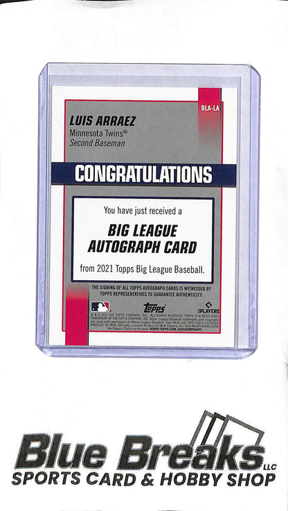 2021 Topps Big League - Luis Arraez BLA-LA - Auto - Baseball - Twins - Padres