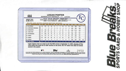 2024 Topps Series Two - Logan Porter #666 - Father's Day Blue 29/50 - Baseball - Royals