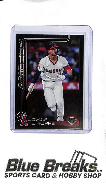 2025 Topps Series One - Logan O'Hoppe #308 - Black Border 18/74 - Baseball - Angels