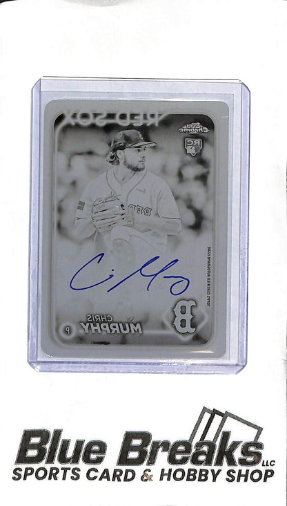 2024 Topps Chrome - Chris Murphy Black Printing Plate Auto - 1/1 - RA-CMU - Baseball - Red Sox