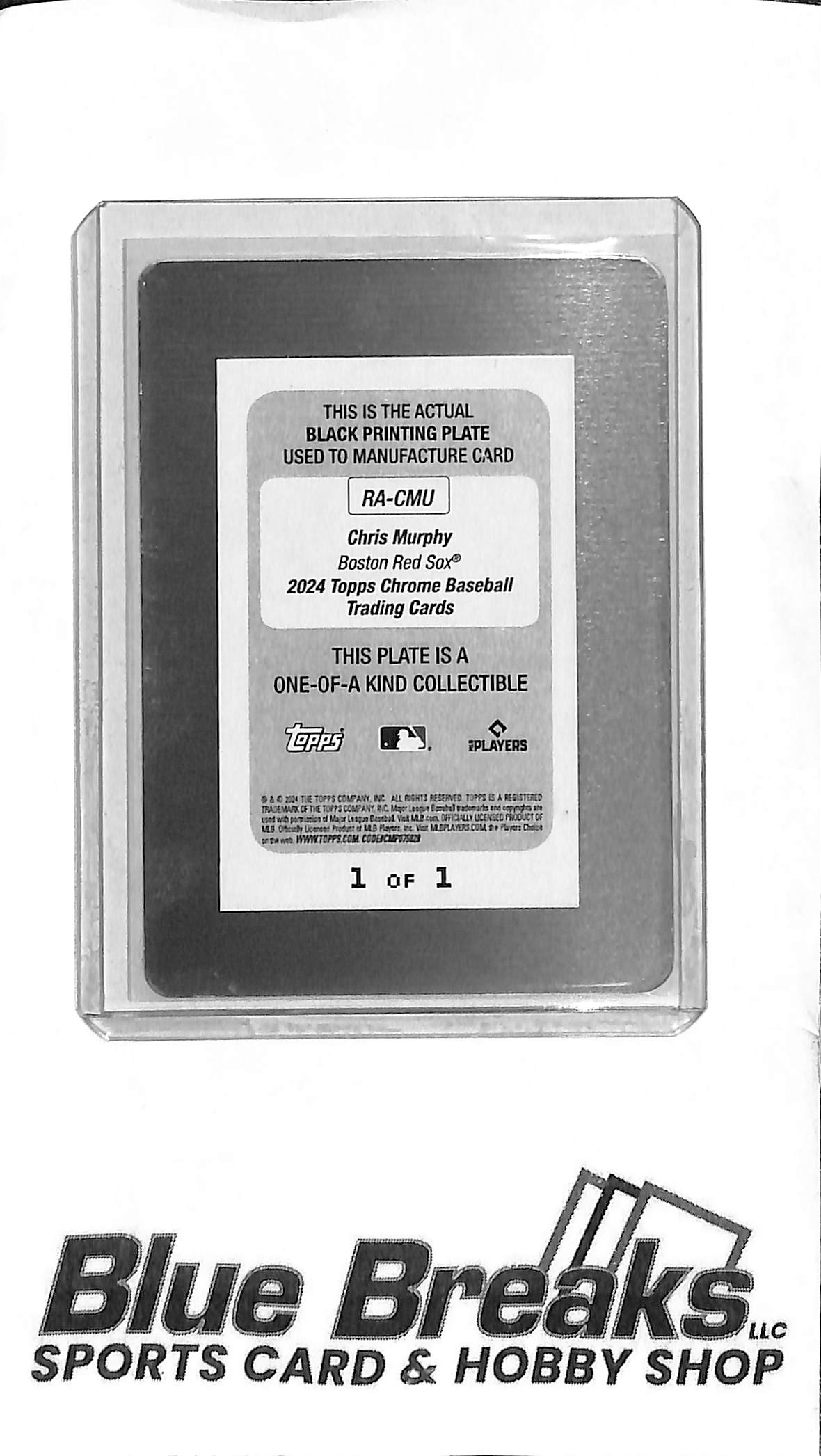 2024 Topps Chrome - Chris Murphy Black Printing Plate Auto - 1/1 - RA-CMU - Baseball - Red Sox