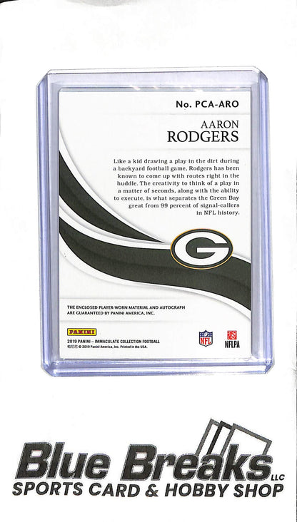 2019 Panini Immaculate - Aaron Rodgers Patch Auto - PCA-ARO - 07/10 - Football - Packers