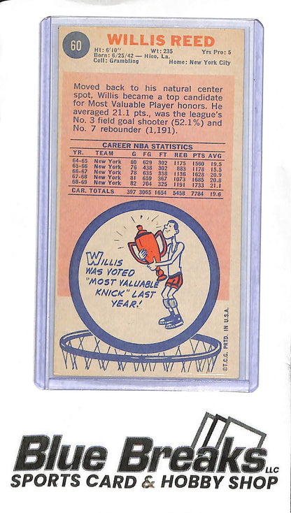 1969 Topps - Willis Reed - #60 - Basketball - New York