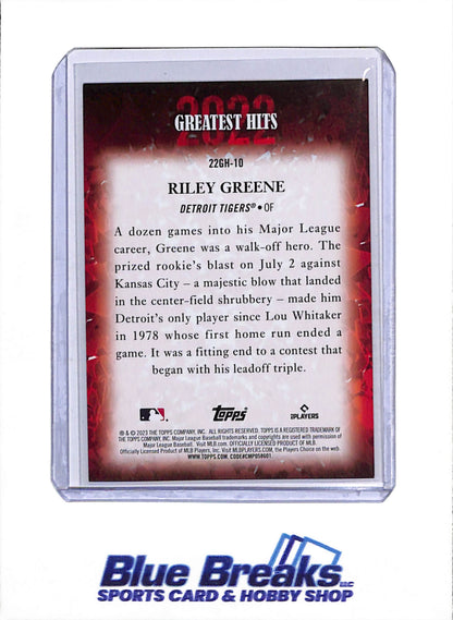 2023 Topps - Series One - 2022 Greatest Hits Black - Riley Greene - 073/299 - #22GH-10 - Baseball - Tigers