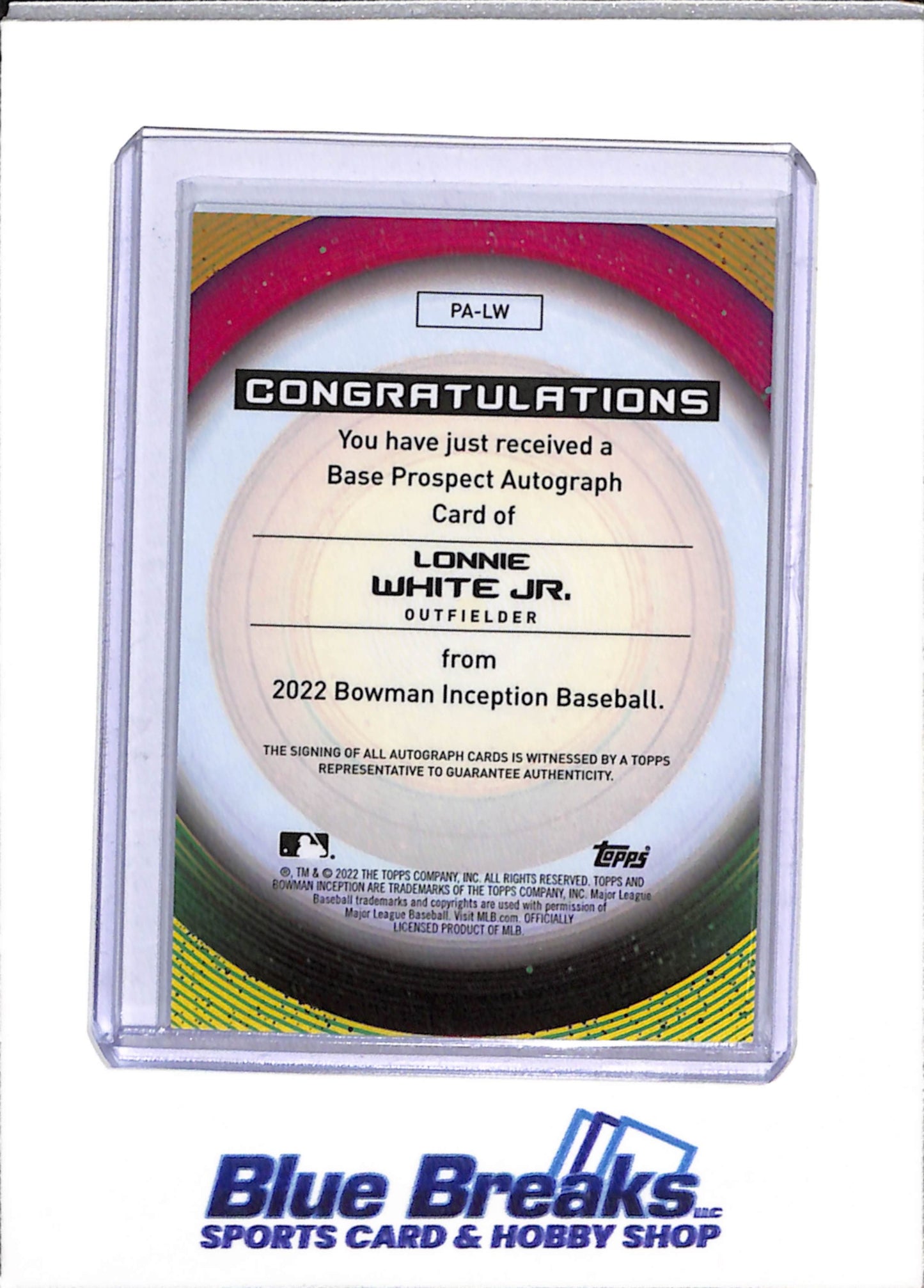 2022 Bowman - Inception - Lonnie White Jr - Auto 44/99, non-auto 31/75 & 30/99 - Baseball - Pirates