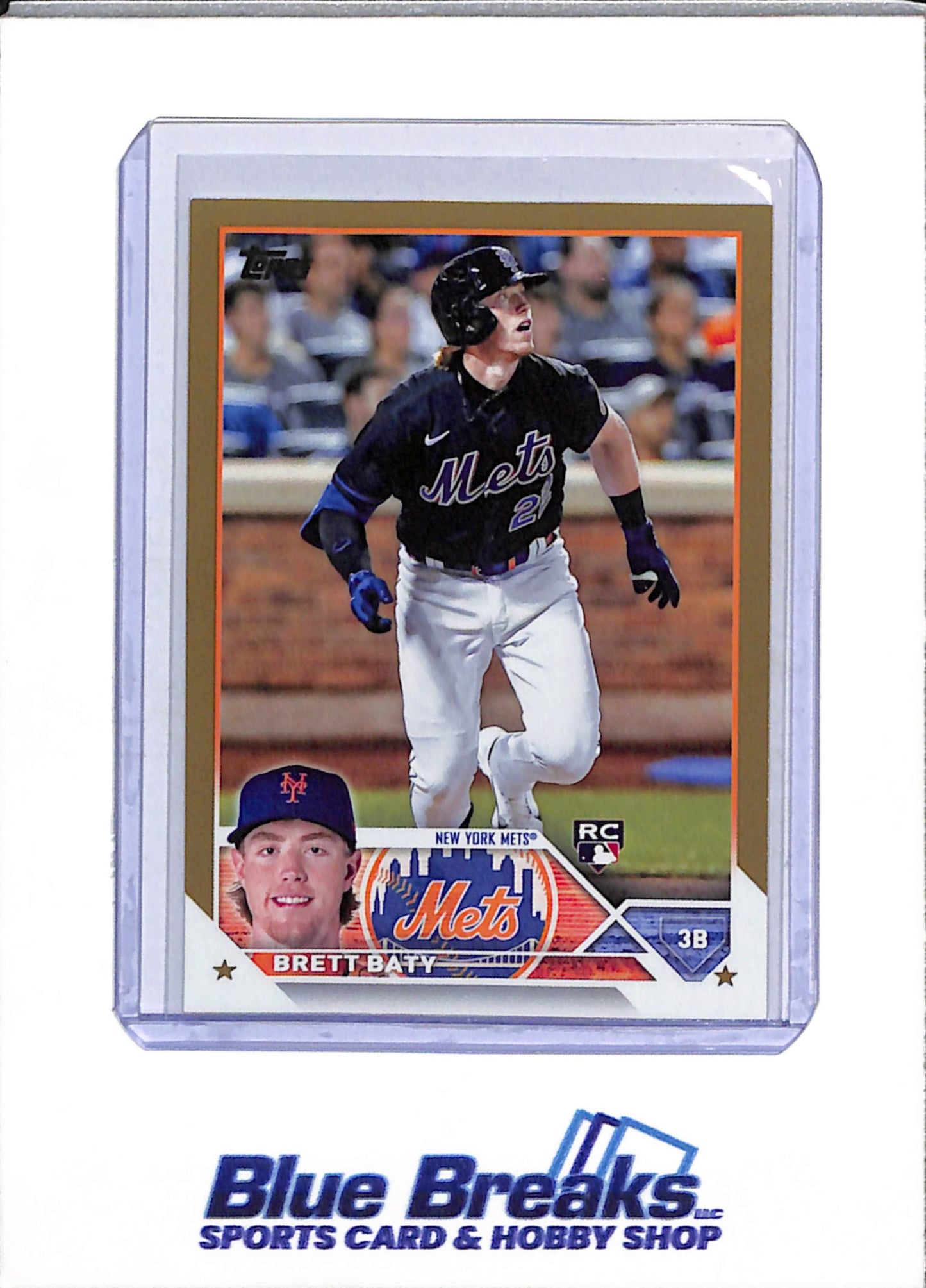 2023 Topps - Series One - Gold Border - Parallel - Brett Baty - 1666/2023 - #89 - Baseball - Mets
