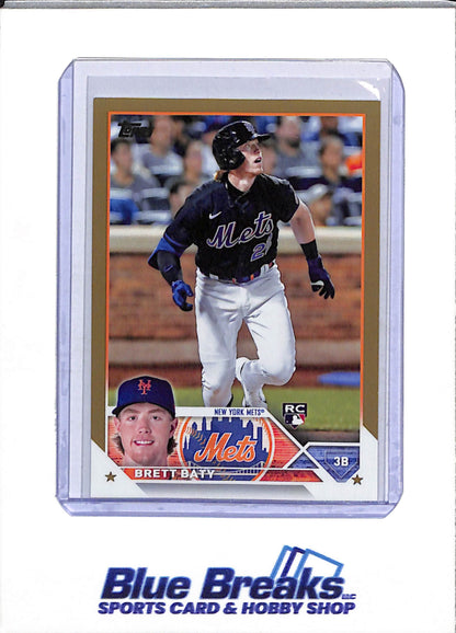 2023 Topps - Series One - Gold Border - Parallel - Brett Baty - 1666/2023 - #89 - Baseball - Mets