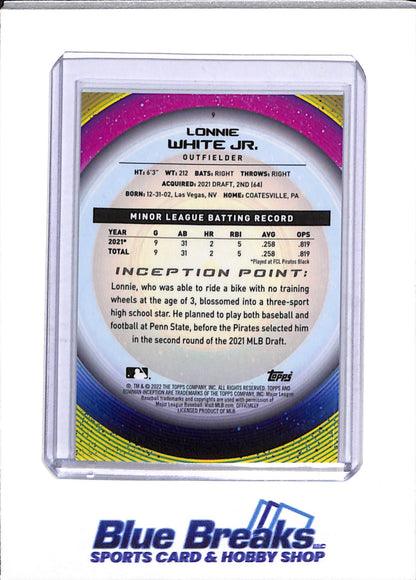 2022 Bowman - Inception - Lonnie White Jr - Auto 44/99, non-auto 31/75 & 30/99 - Baseball - Pirates