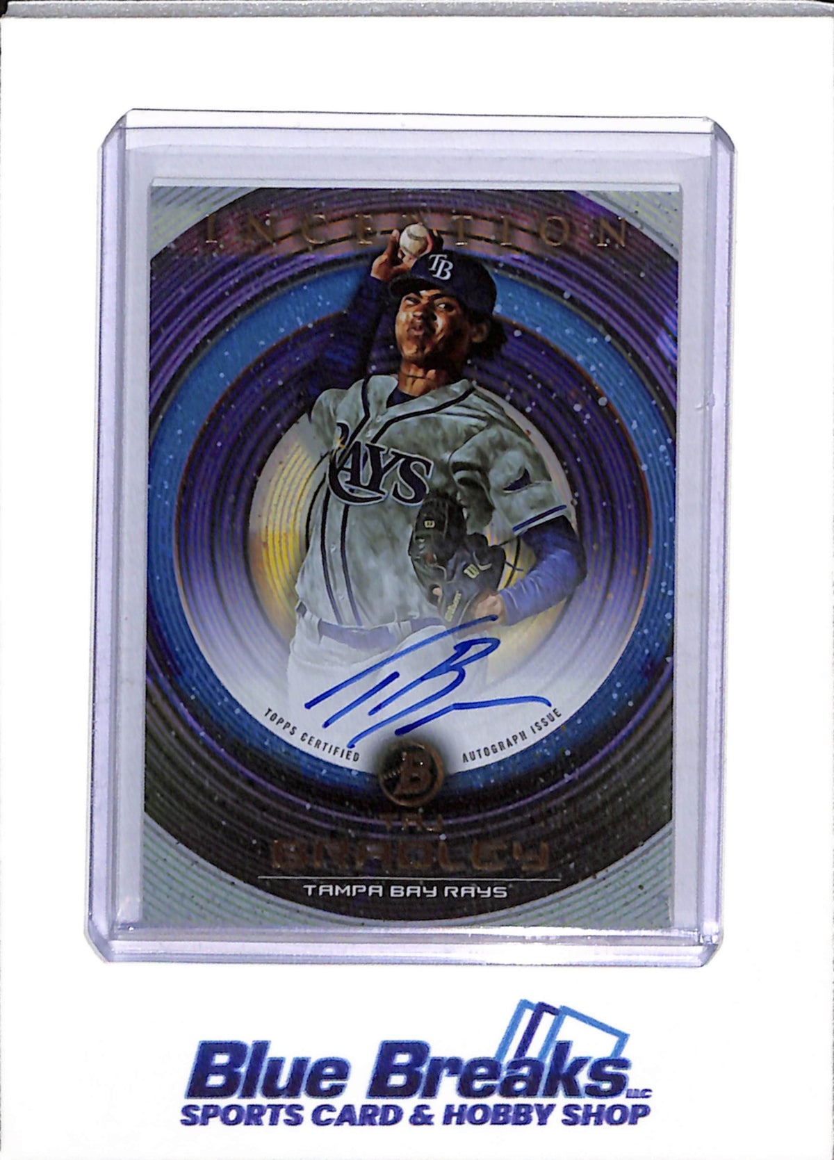 2022 Topps - Bowman - Inception Autos - Taj Bradley - 039/399 - Ryan Spikes - 103/399 - Alejandro Pie - 15/75 - Cooper Kinney - 29/99 - Baseball - Rays