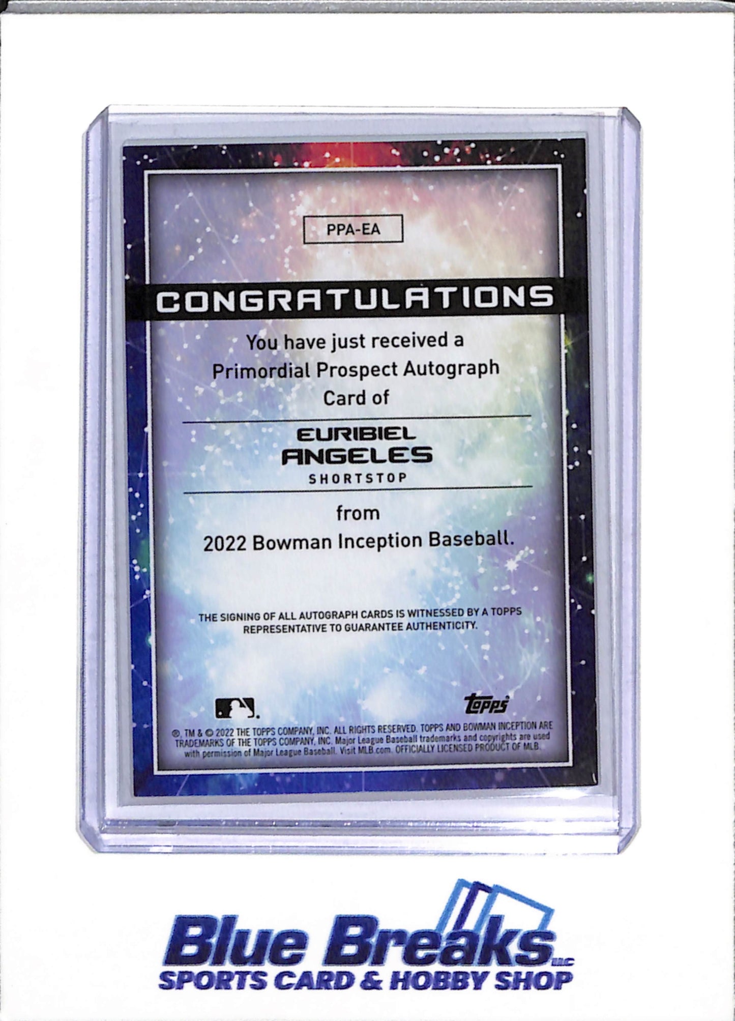 2022 Topps - Bowman - Inception Auto - Primordial Prospects - Euribiel Angeles - 20/75 - #PPA-EA - Baseball - Athletics