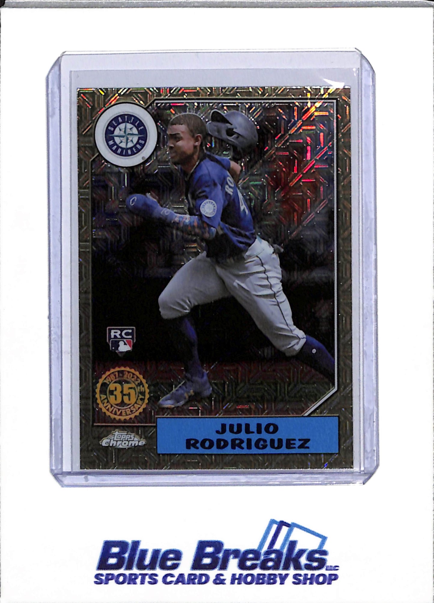 2022 Topps - Chrome - Mojo Refractor - Rookie Card - 35th Anniversary - Julio Rodriguez - #T87C-30 - Baseball - Mariners