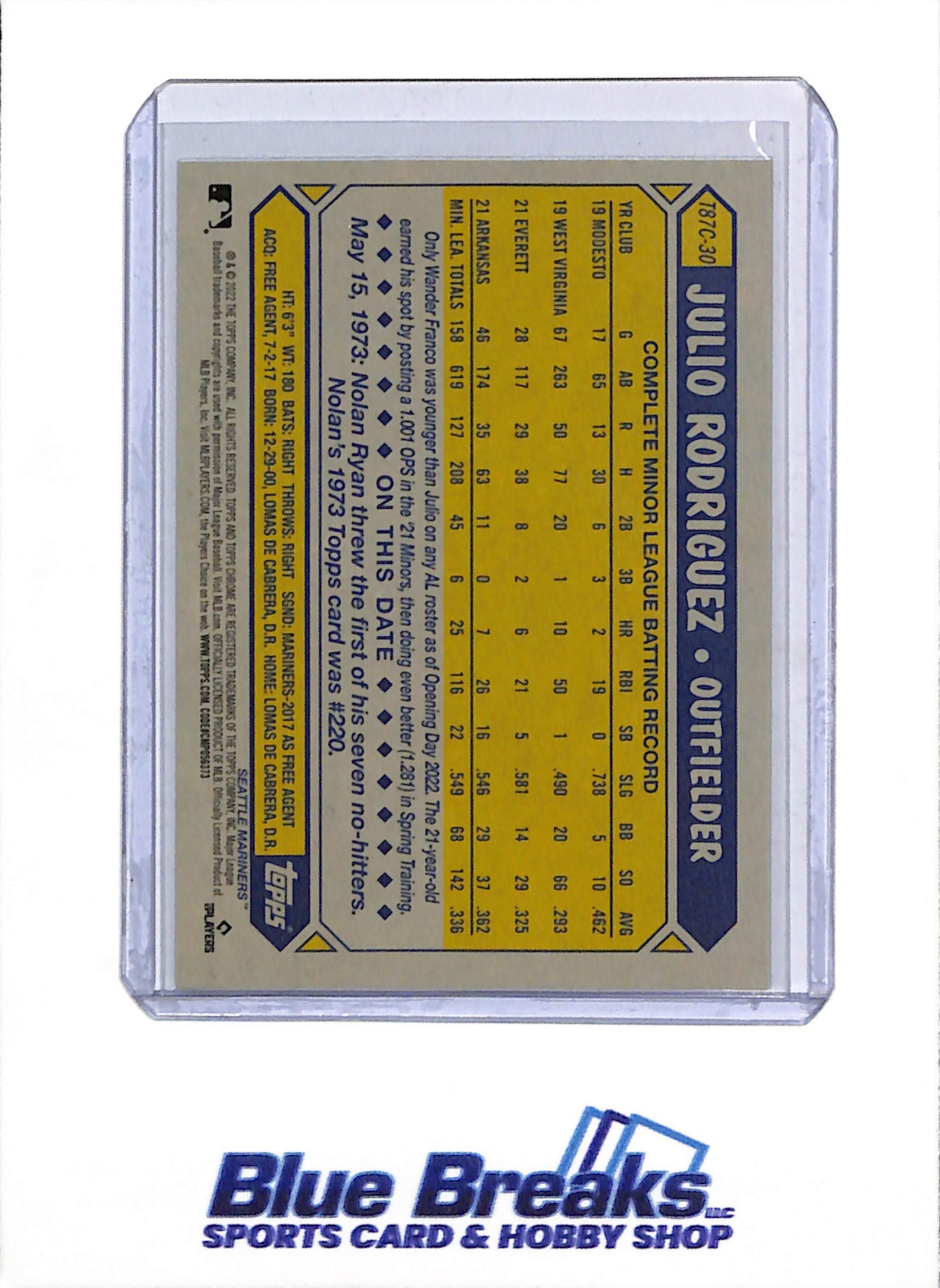 2022 Topps - Chrome - Mojo Refractor - Rookie Card - 35th Anniversary - Julio Rodriguez - #T87C-30 - Baseball - Mariners
