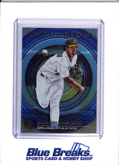 2022 Topps - Bowman - Inception - Gunnar Hoglund - Auto - 05/75 - #PA-GH - non-auto Blue/Aqua - 42/99 - #71 - Blue/Black - 59/99 - #71 - Yellow - 16/50 - #71 - Baseball - Athletics