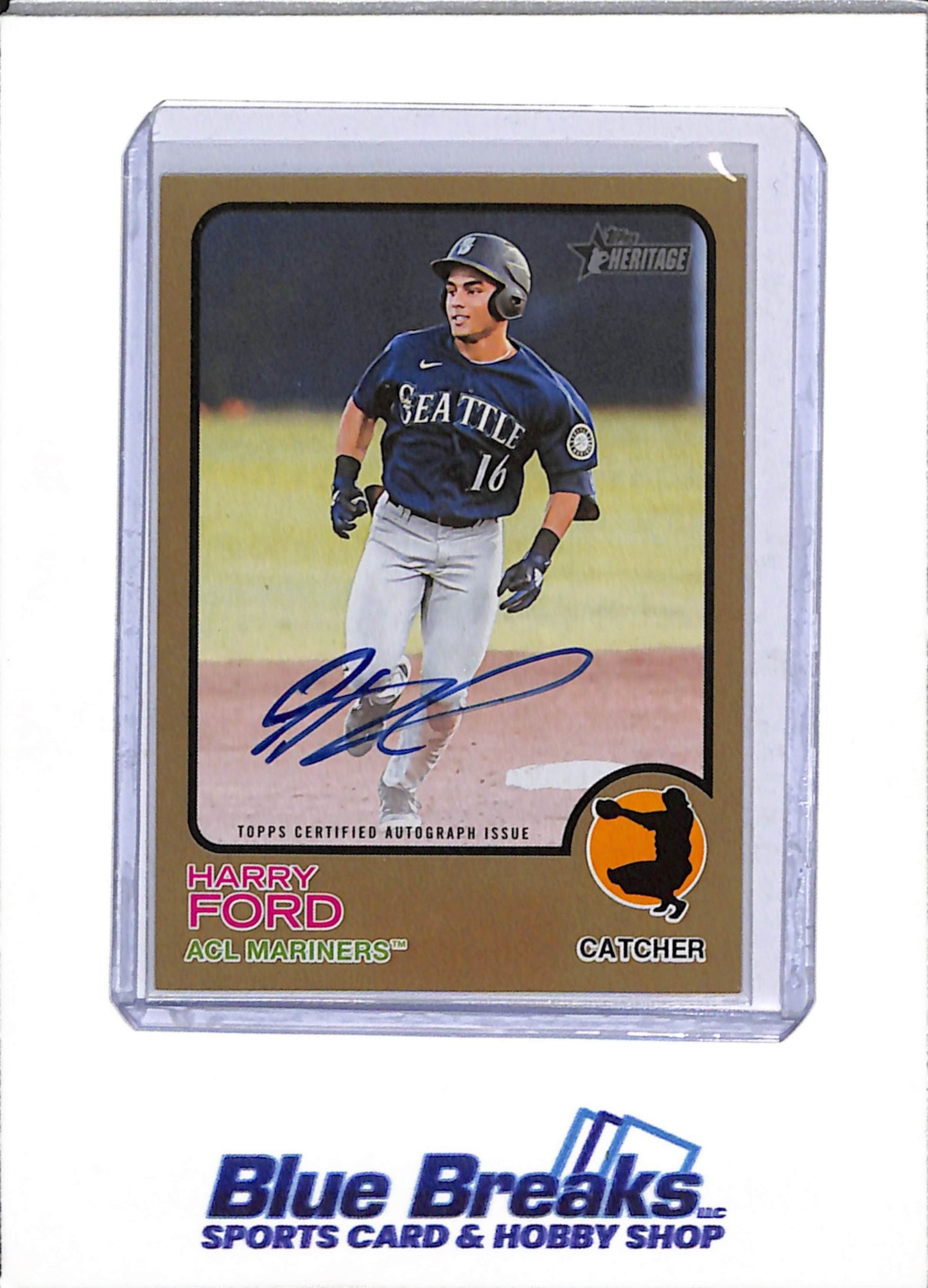 2022 Topps - Heritage - Gold Auto - Harry Ford - 18/25 - #ROA-HF - Baseball - Mariners