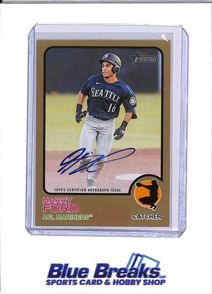2022 Topps - Heritage - Gold Auto - Harry Ford - 18/25 - #ROA-HF - Baseball - Mariners