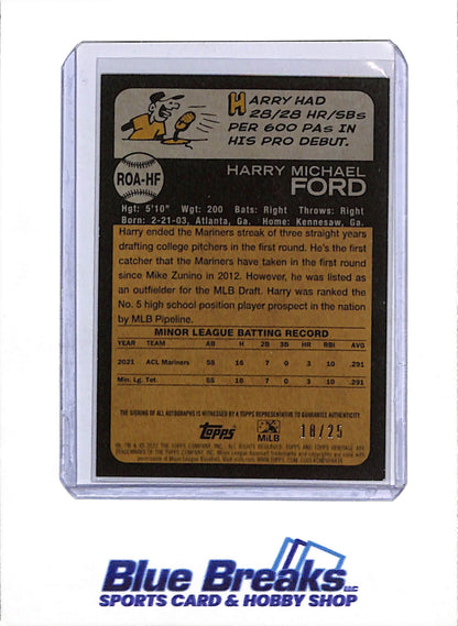2022 Topps - Heritage - Gold Auto - Harry Ford - 18/25 - #ROA-HF - Baseball - Mariners
