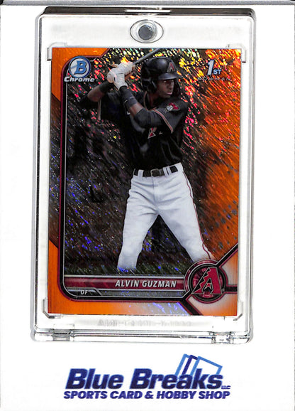 2022 Topps - Bowman Chrome - 1st - Orange Shimmer - Alvin Guzman - 18/25 - #BCP-18 - Baseball - Diamondbacks