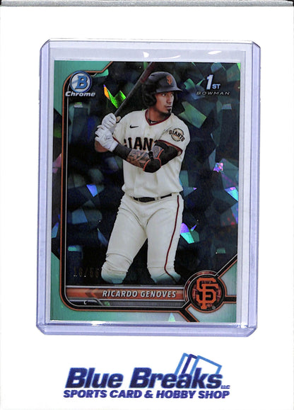 2022 Topps - Bowman Chrome - 1st - Sapphire Aqua - Ricardo Genoves - 18/55 - #BCP-60 - Baseball - Giants