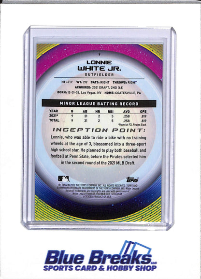 2022 Topps - Bowman - Inception - Orange Parallel - Lonnie White Jr - 25/25 - #9 - Baseball - Pirates