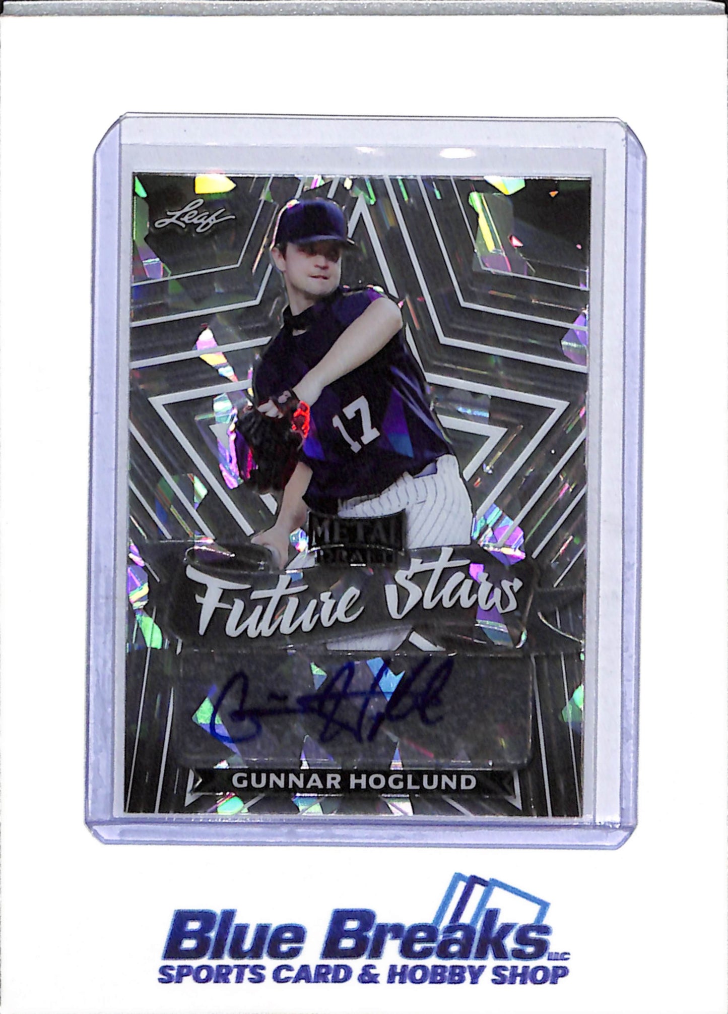 2021 Leaf - Metal Draft - Future Stars - Silver Crystals Auto - Gunnar Hoglund - #FS-GH1 - Baseball - Blue Jays