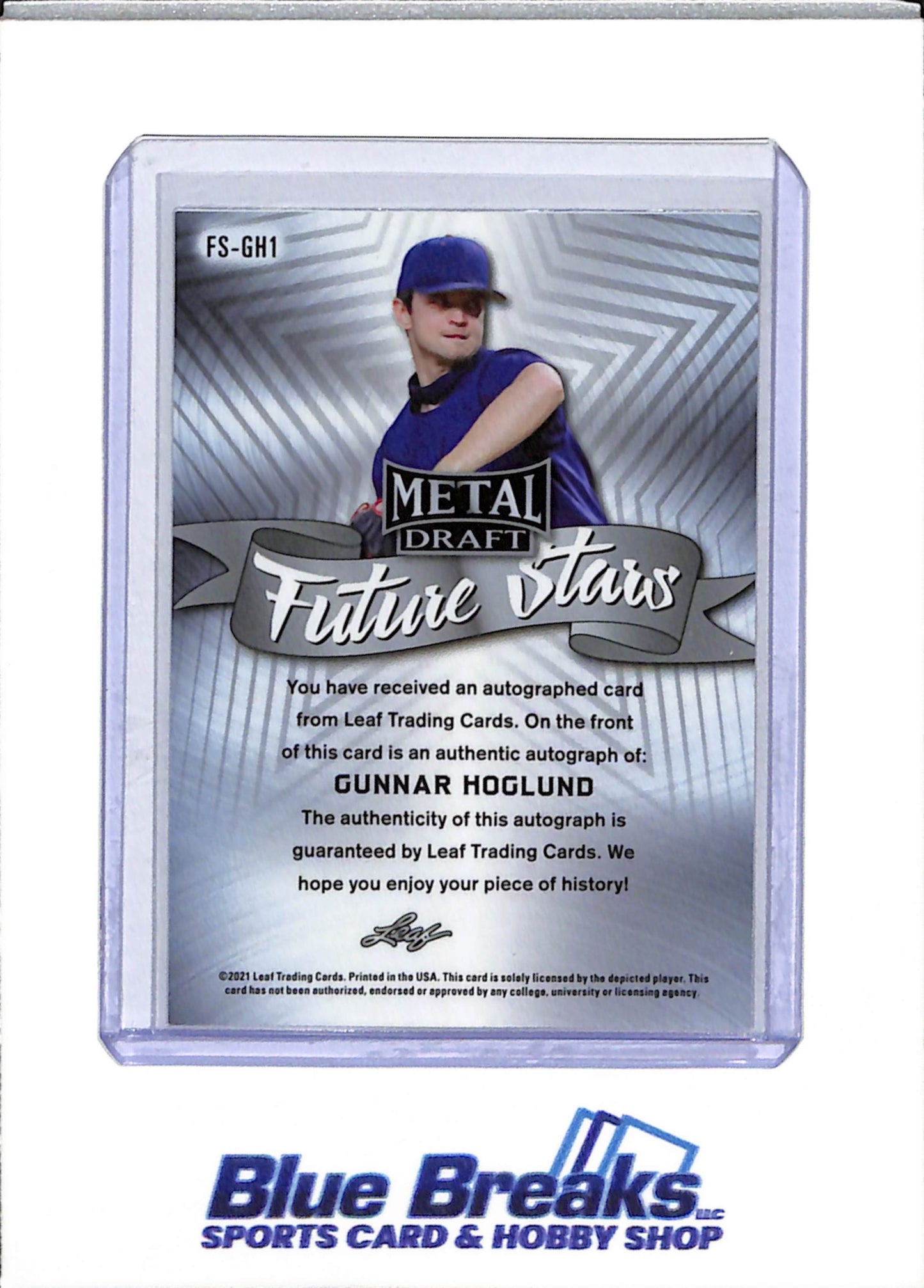 2021 Leaf - Metal Draft - Future Stars - Silver Crystals Auto - Gunnar Hoglund - #FS-GH1 - Baseball - Blue Jays