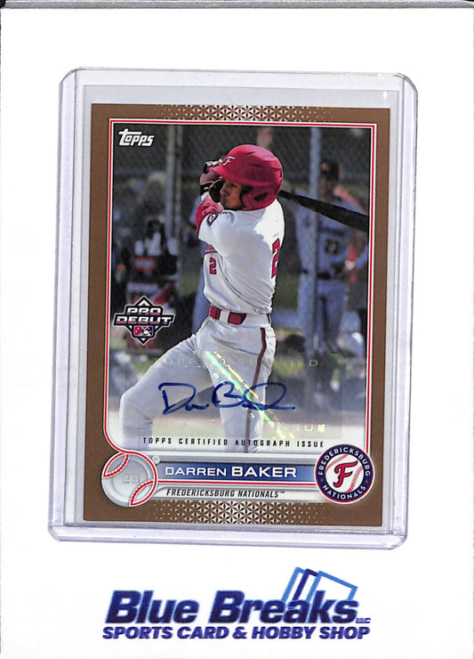 2022 Topps - Pro Debut - Auto - Darren Baker - 47/50 - #PD-13 - Baseball - Nationals
