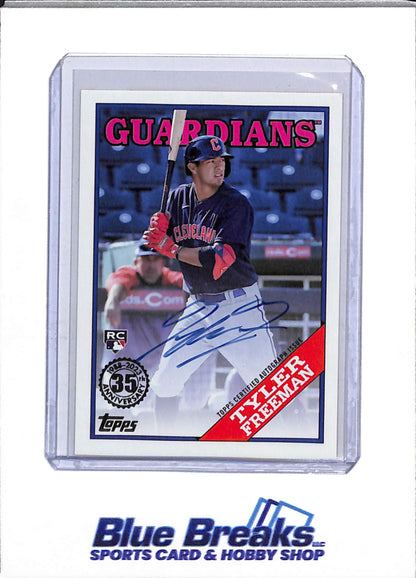 2023 Topps - Series One - 1988 35th Anniversary - Auto Rookie Card - Tyler Freeman - #88BA-TF - Baseball - Guardians