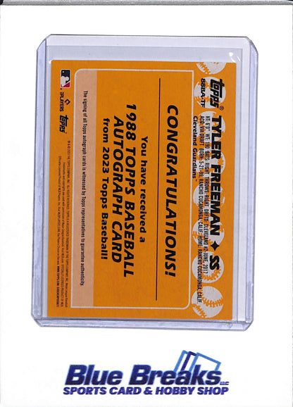 2023 Topps - Series One - 1988 35th Anniversary - Auto Rookie Card - Tyler Freeman - #88BA-TF - Baseball - Guardians