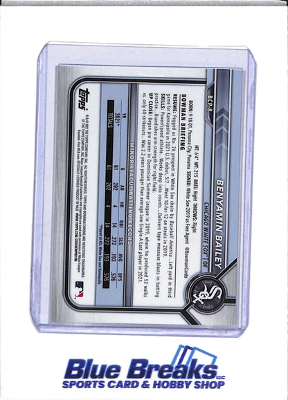 2022 Topps - Bowman Chrome - 1st Purple - Benyamin Bailey - 115/250 - #BCP-8 - Baseball - White Sox