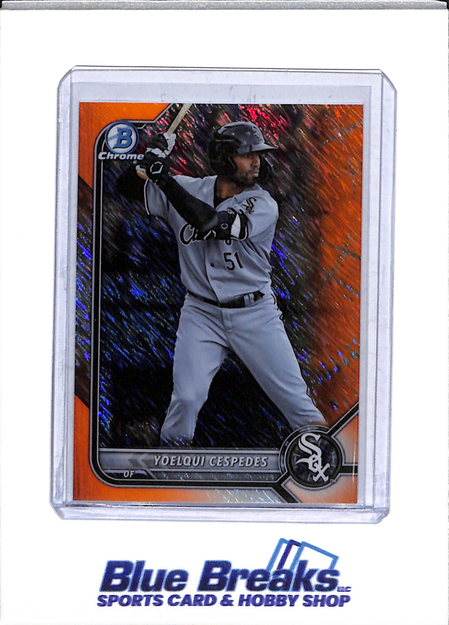2022 Topps - Bowman Chrome - Orange Shimmer - Yoelqui Cespedes - 14/25 - #BCP-87 - Baseball - White Sox