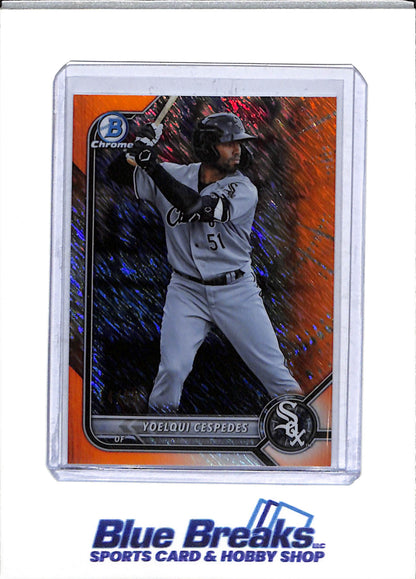 2022 Topps - Bowman Chrome - Orange Shimmer - Yoelqui Cespedes - 14/25 - #BCP-87 - Baseball - White Sox