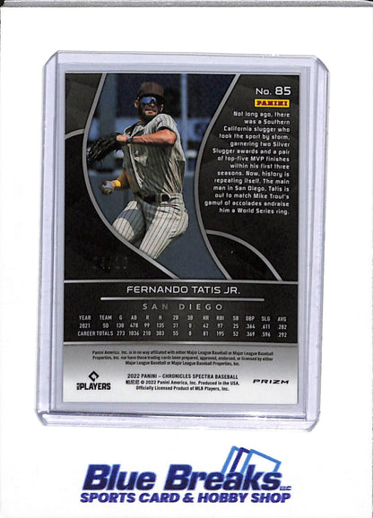 2022 Panini - Chronicles Spectra - Yellow/Black - Fernando Tatis Jr - 04/10 - #85 - Baseball - Padres
