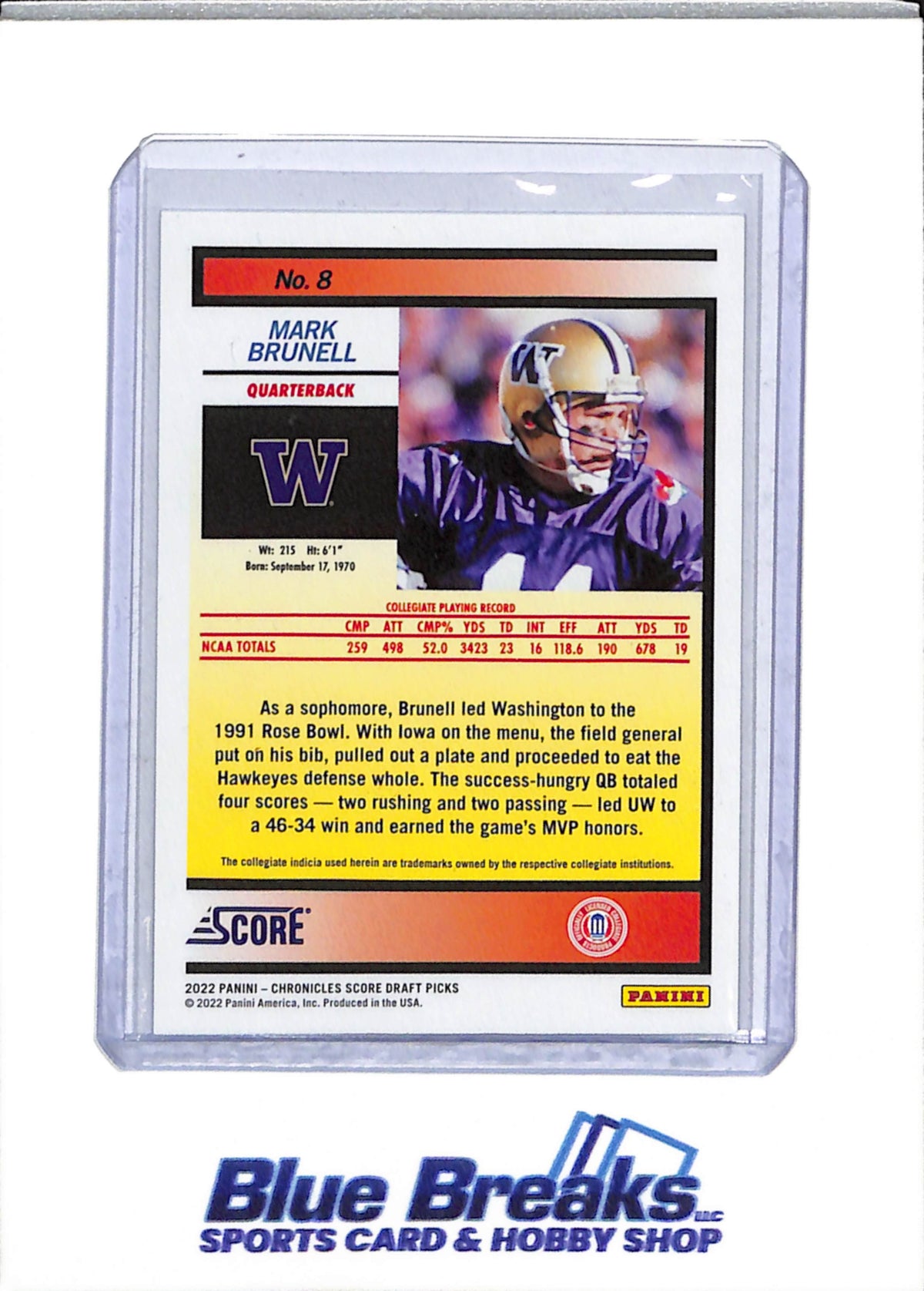 2022 Panini - Chronicles Score - Draft Picks - Cracked Ice - Mark Brunell - 6/6 - #8 - Football - Commanders