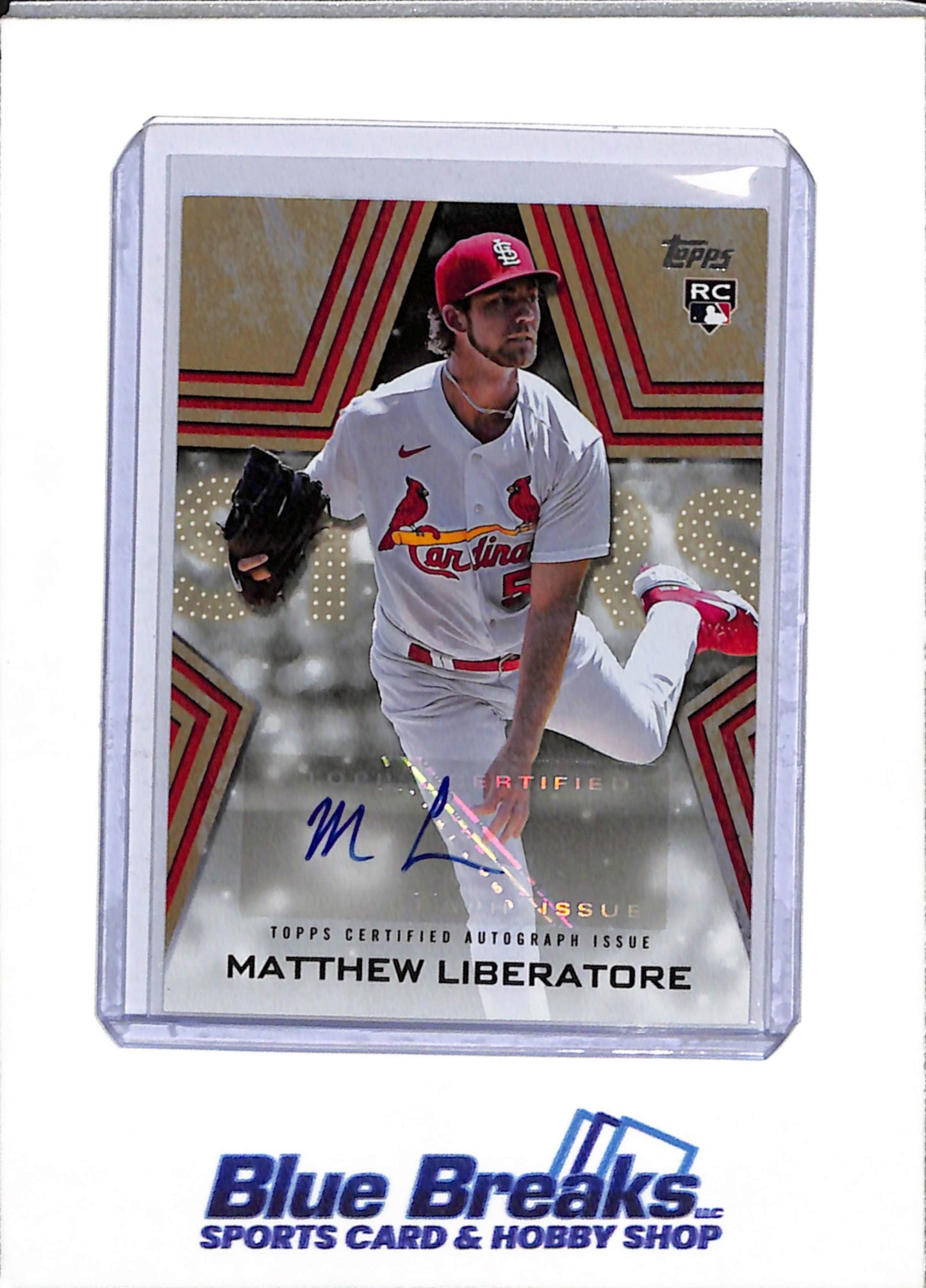 2023 Topps - Series One - Gold Stars - Rookie Card - Matthew Liberatore - 23/50 - #BSA-ML - Baseball - Cardinals