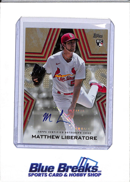 2023 Topps - Series One - Gold Stars - Rookie Card - Matthew Liberatore - 23/50 - #BSA-ML - Baseball - Cardinals