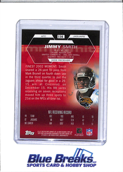 2003 Topps - Finest - Relic - Jimmy Smith - #116 - Football - Jaguars