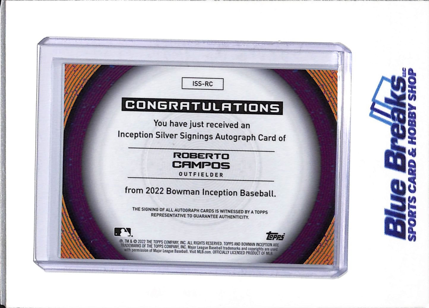 2022 Topps - Bowman - Inception - Silver Auto - Roberto Campos - 020/100 - #ISS-RC - Baseball - Tigers