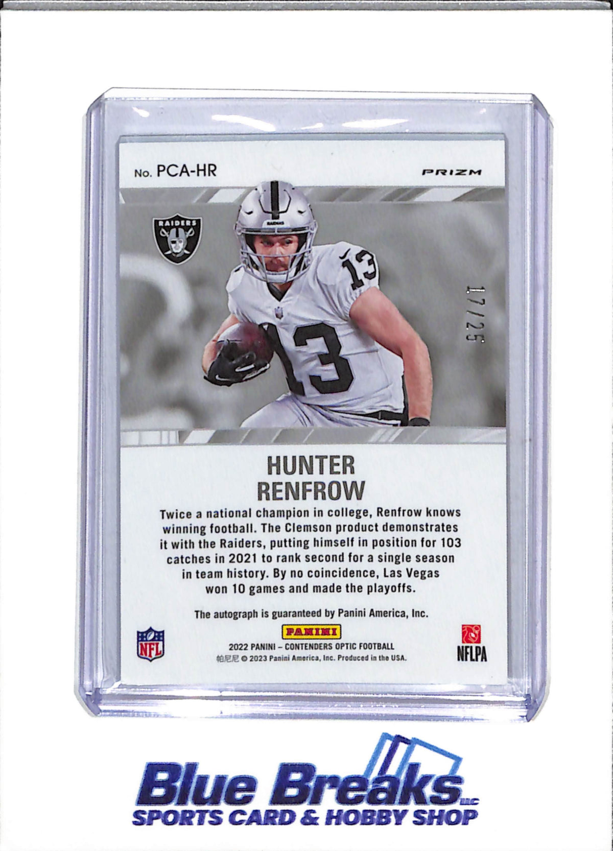 2022 Panini - Perennial Contenders - Optic Prizm - Auto - Hunter Renfrow - 17/25 - #PCA-HR - Baseball - Raiders