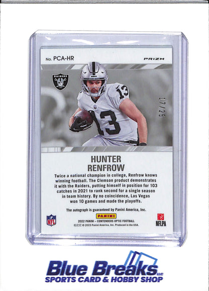 2022 Panini - Perennial Contenders - Optic Prizm - Auto - Hunter Renfrow - 17/25 - #PCA-HR - Baseball - Raiders