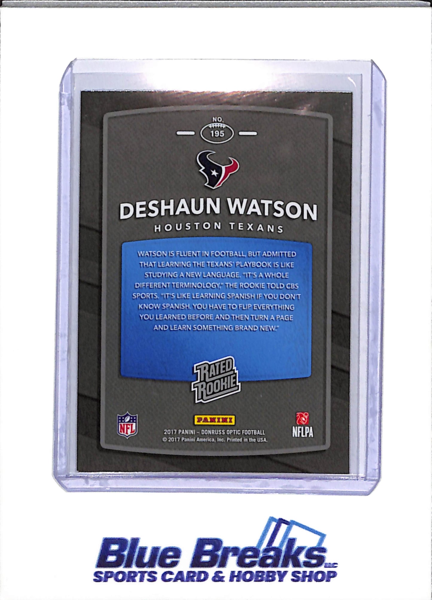 2017 Panini - Donruss Optic - Rated Rookie - Deshaun Watson - #195 - Football - Titans