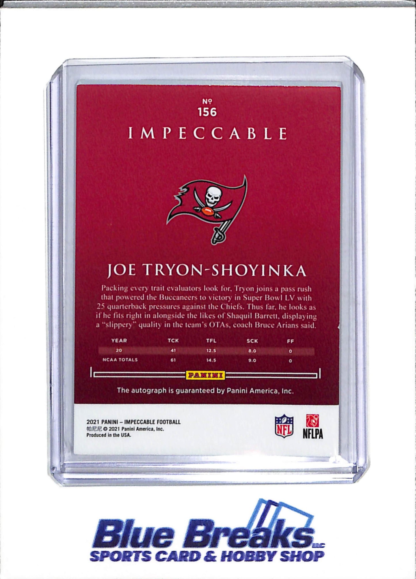 2021 Panini - Impeccable - Auto - Joe Tryon-Shoyinka - 60/60 - #156 - Football - Buccaneers