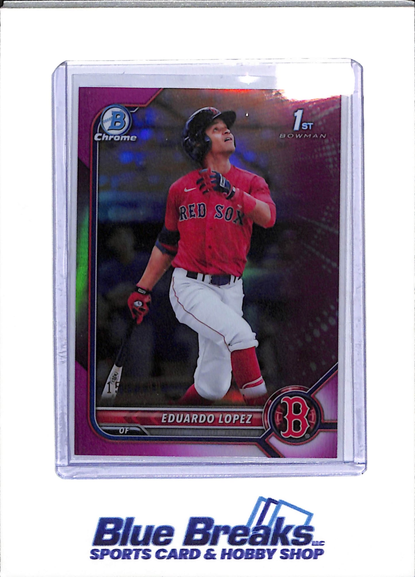 2022 Topps - Bowman Chrome - 1st - Fuchsia - Eduardo Lopez - 150/199 - #BCP-134 - Baseball - Red Sox