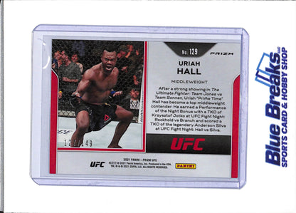 2021 Panini - Prizm - Purple Border - Uriah Hall - 127/149 - #129 - UFC