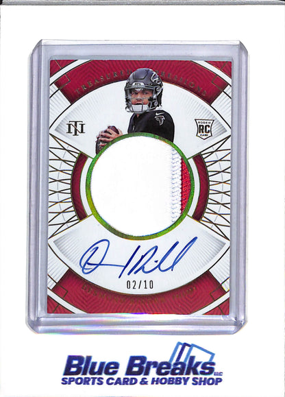 2022 Panini - National Treasures - Treasured Impressions - Rookie Card Auto - Relic - Desmond Ridder - #02/10 - #TI-DRI - Football - Falcons
