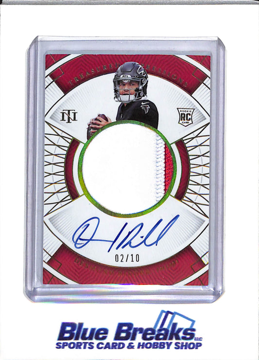2022 Panini - National Treasures - Treasured Impressions - Rookie Card Auto - Relic - Desmond Ridder - #02/10 - #TI-DRI - Football - Falcons