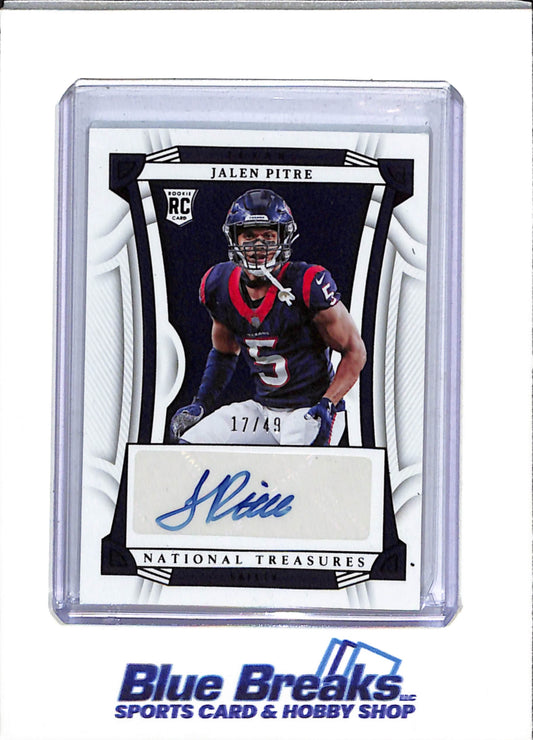 2022 Panini - National Treasures - Rookie Card Auto - Purple - Jalen Pitre - 17/49 - #114- Football - Texans