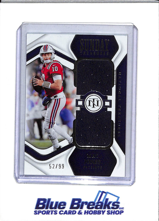 2022 Panini - National Treasures - Sunday Treasures - Relic - Mac Jones - 52/99 - #STR-MJO - Football - Patriots